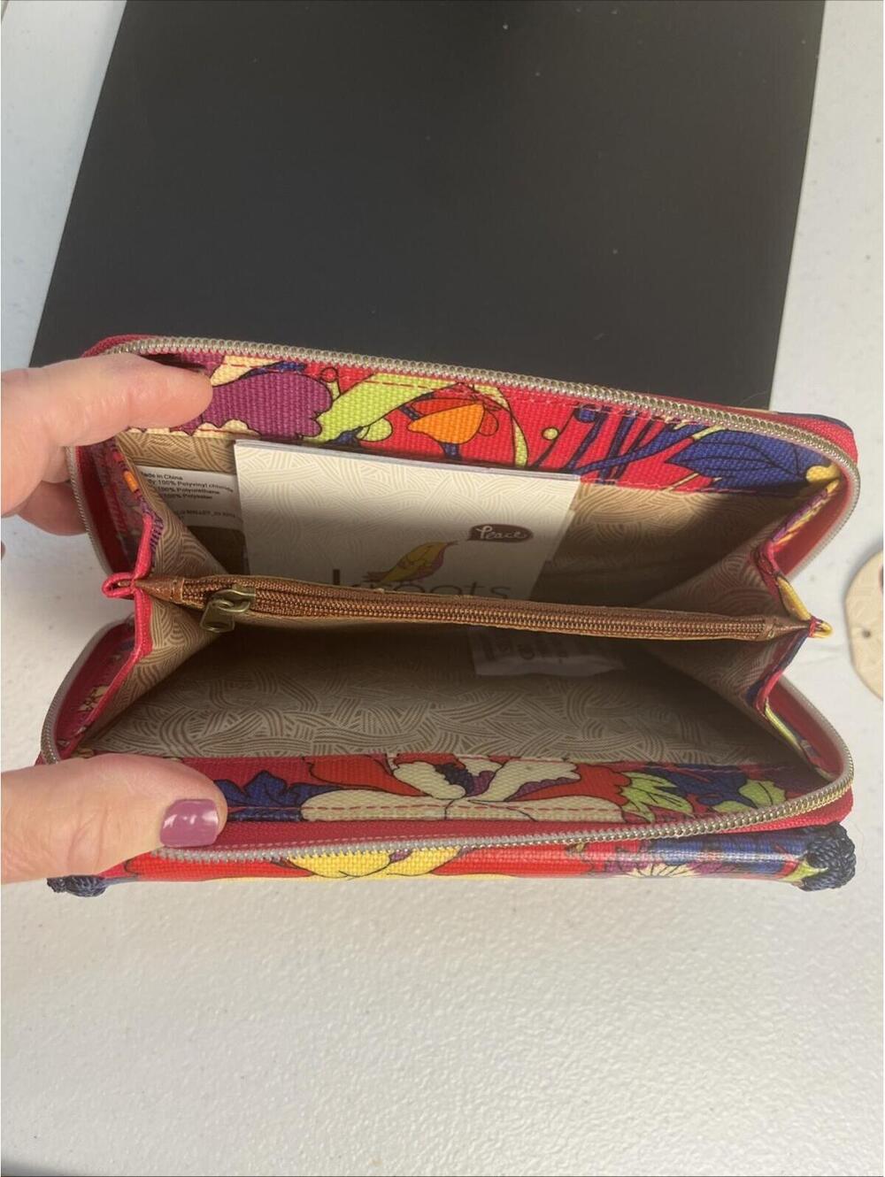 Sakroots Wallet Multicolor Vibrant Peace Colorful Floral Boho - Picture 10 of 13